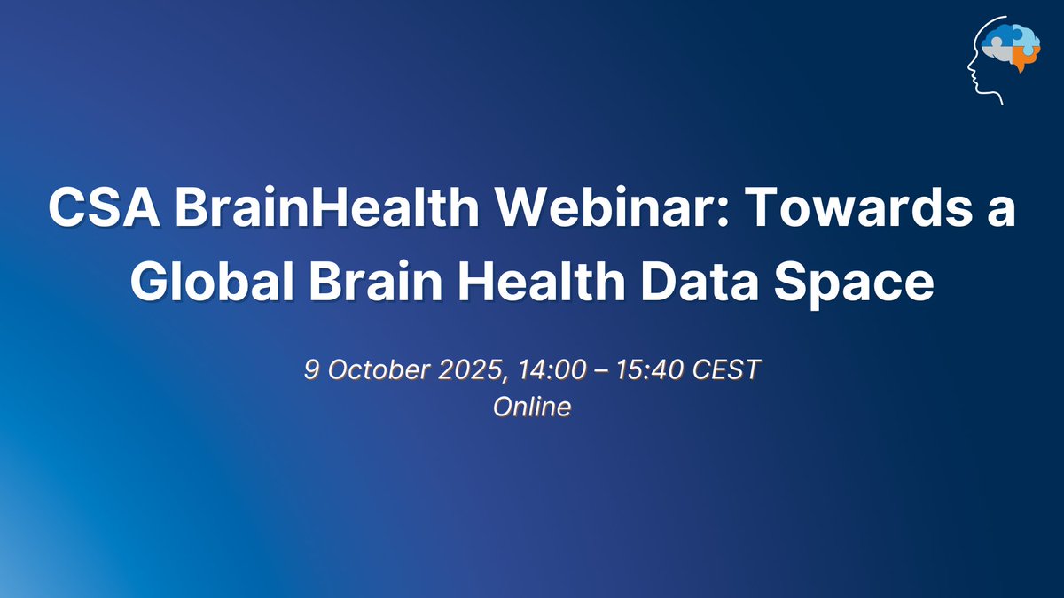 🌍 How can we build a global brain health data space?

Join the CSA BrainHealth webinar on 9 Oct, 14:00–15:40 CEST with speakers from across the globe.

📍 Online | Free registration: braincouncil.eu/event/towards-…
