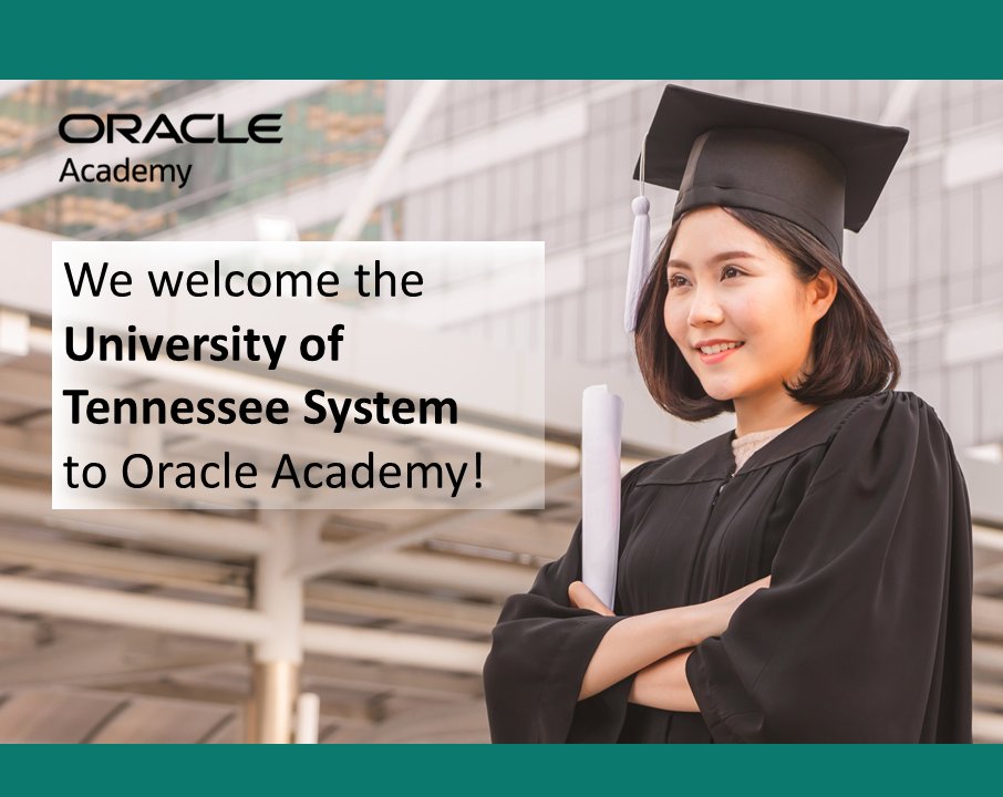 ronithchungath's tweet image. #OracleAcademy welcomes the #UniversityofTennesseeSystem to our #technologyeducation program, aiming to equip nearly 59,000 students with career-ready skills in #cloud computing, software development, and business applications! Read &amp;gt; social.ora.cl/6012AHUY0