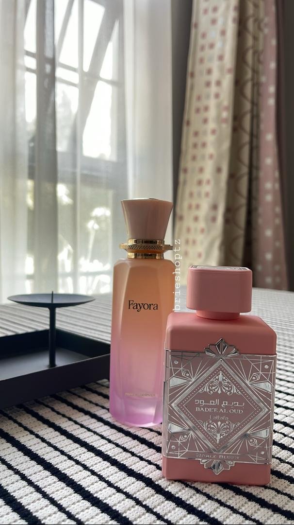 Fayora 130,000Tzs 
Bade'e Al Oud Noble Blush 70,000Tzs 
wa.me/message/DPINI6…
