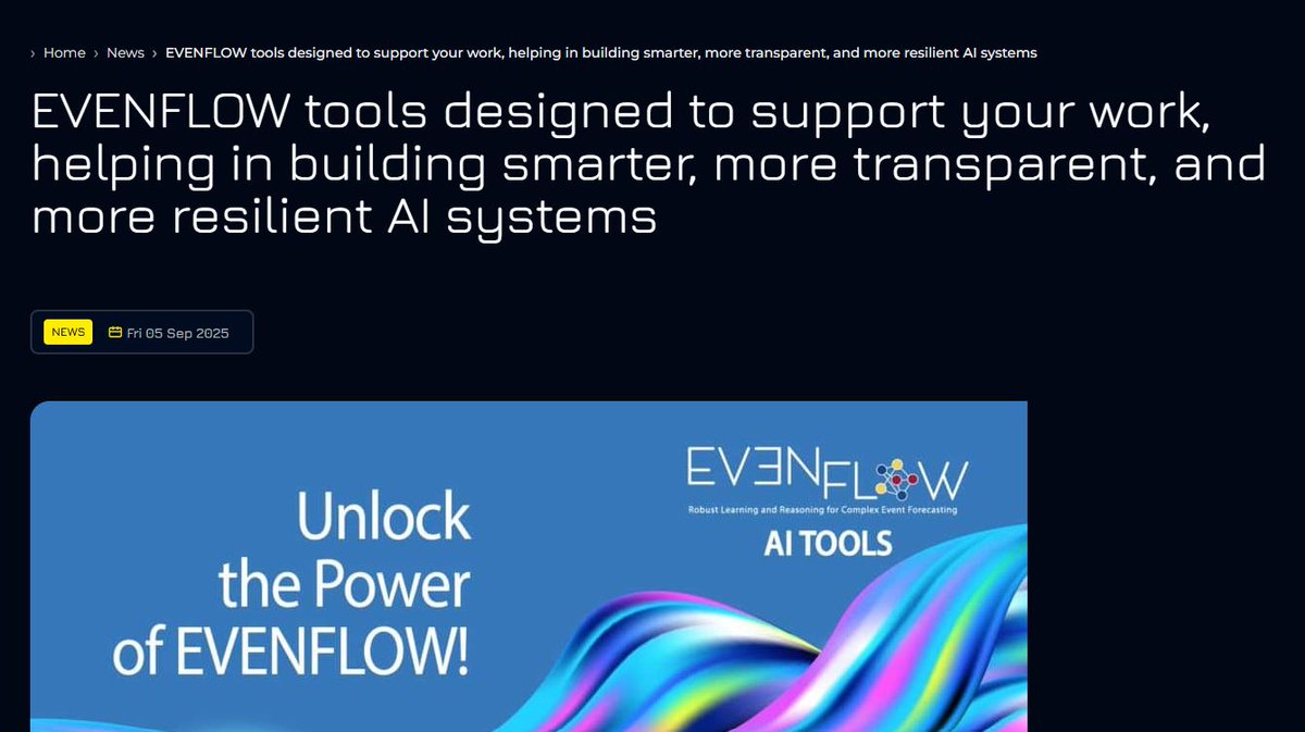 EvenflowProject's tweet image. We are delighted to share the news that EVENFLOW AI Tools are now on the AI-on-Demand Platform 🙌

🚀 Explore more: aiod.eu/media-hub/even…