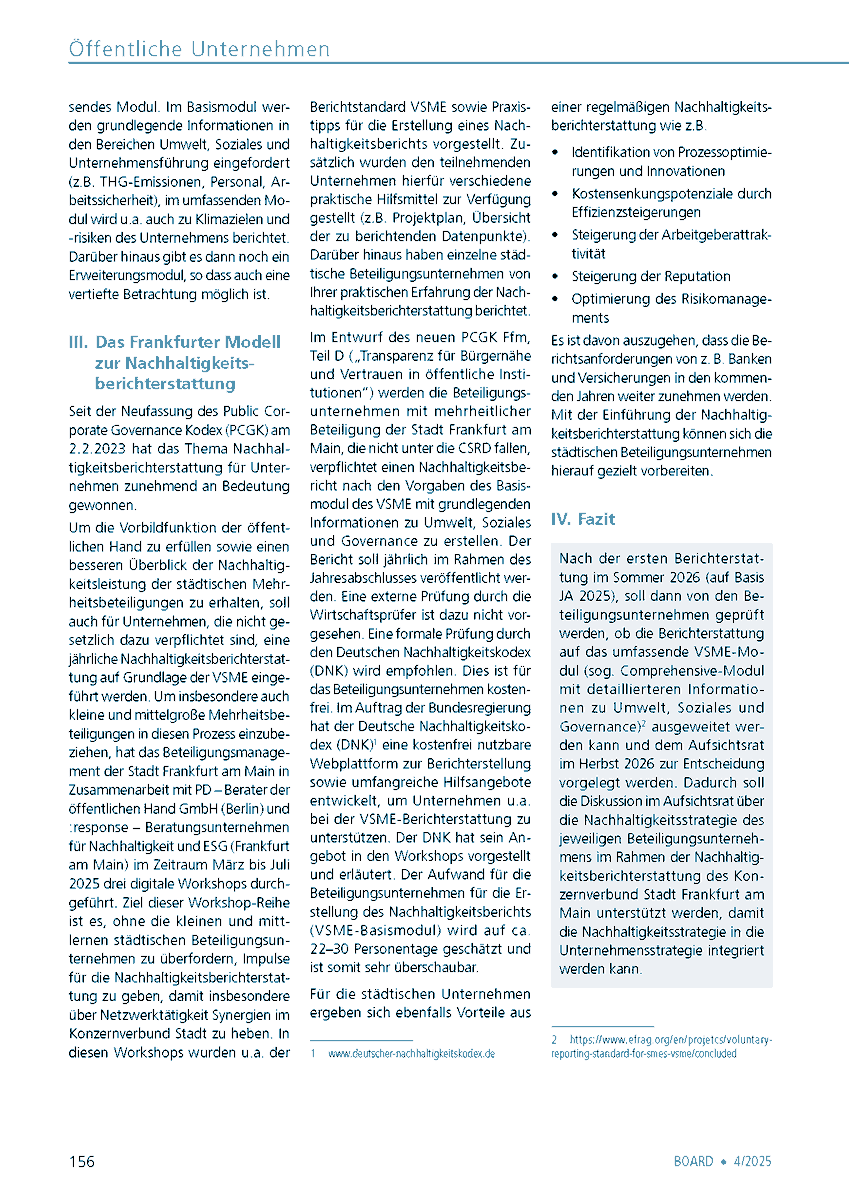 🌍 Das Frankfurter Modell zeigt, wie kommunale Unternehmen Nachhaltigkeitsberichte auch ohne CSRD-Pflicht umsetzen können:
✔️ VSME-Standard
✔️ Workshops
✔️ Hilfsmittel
✔️ Praxisbeispiele
👉 Details in den Bildern!
#Nachhaltigkeit #CSRD #KommunaleBeteiligungen #ÖD