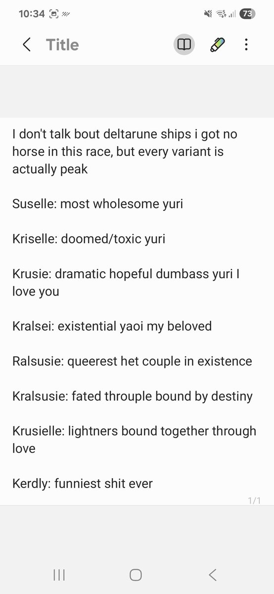 Here are my thoughts on deltarune ships and probably the only time I'll talk about it