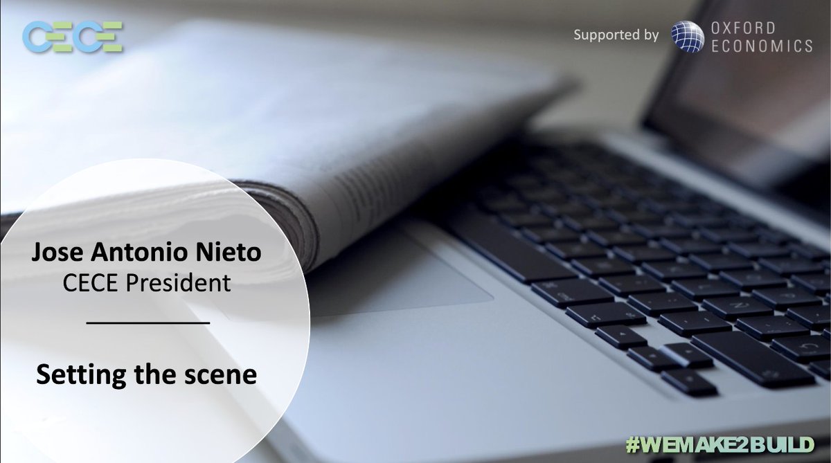 This morning at the CECE Market Update our President shared good news: the market is rebounding after 2+ years of downturn, esp. in #road #machinery &amp; #towercranes. 

He also thanked <a href="/OxfordEconomics/">Oxford Economics</a> &amp; urged sign-ups for #CECESummit 👉 cece.eu/summit 

#WeMake2Build