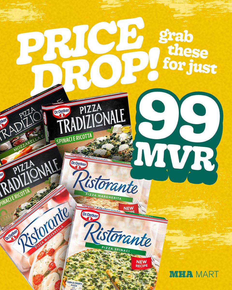 Price sliced like our pizza! Dr. Oetker’s now cheaper at MHA 🍕