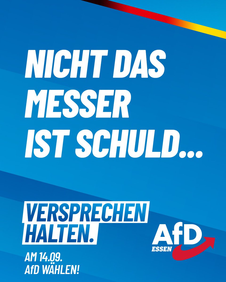 afd_essen's tweet photo. ❌️ ... SONDERN DER TÄTER ❌️
#AfD #AfDEssen #Kommunalwahl2025 #EssenimHerzen https://t.co/7YfjZA8Etr