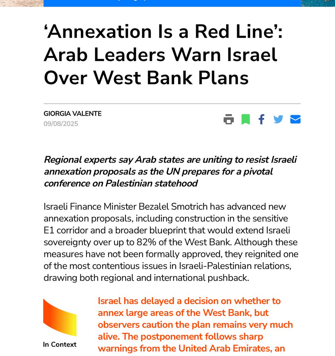 بعد لقاء سمو ولي العهد الأمير محمد بن سلمان والشيخ محمد بن زايد حول التطورات الإقليمية، أشرت في تحليلي لموقع The Media Line الأمريكي إلى دور السعودية المحوري في دفع موقف عربي أكثر تماسكًا على الساحة الدولية، وأن تنسيقها مع الإمارات يعزز تأثير هذا التوجه.
themedialine.org/top-stories/an…