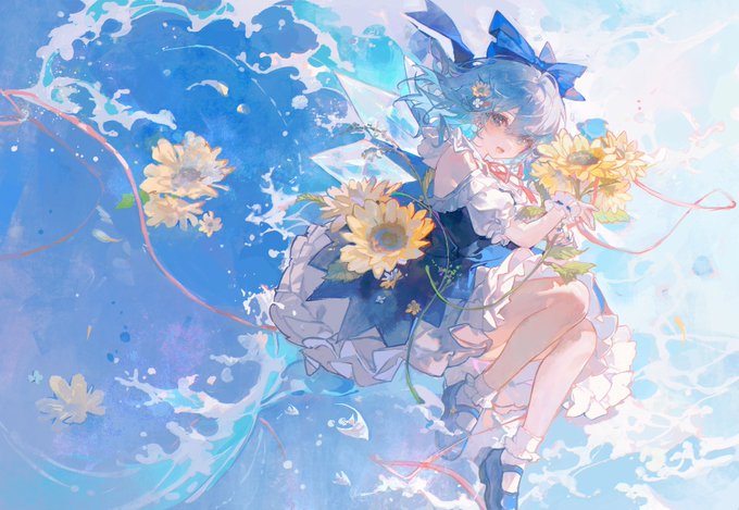 チルノ(東方Project) ,紅美鈴 「美鈴とチルノの太極拳①です。明日、②