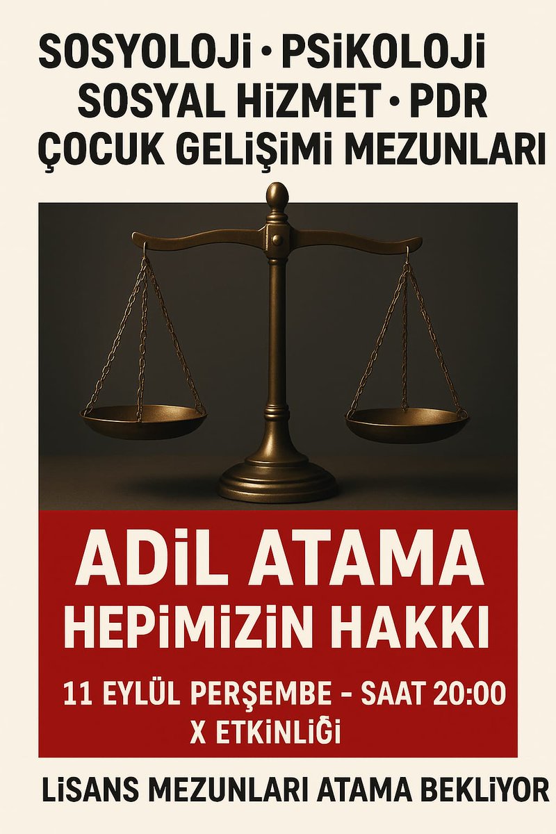 Aile bakanlığındaki Lisans Mezunları arkadaşlarımızi etkinliğe bekliyoruz..