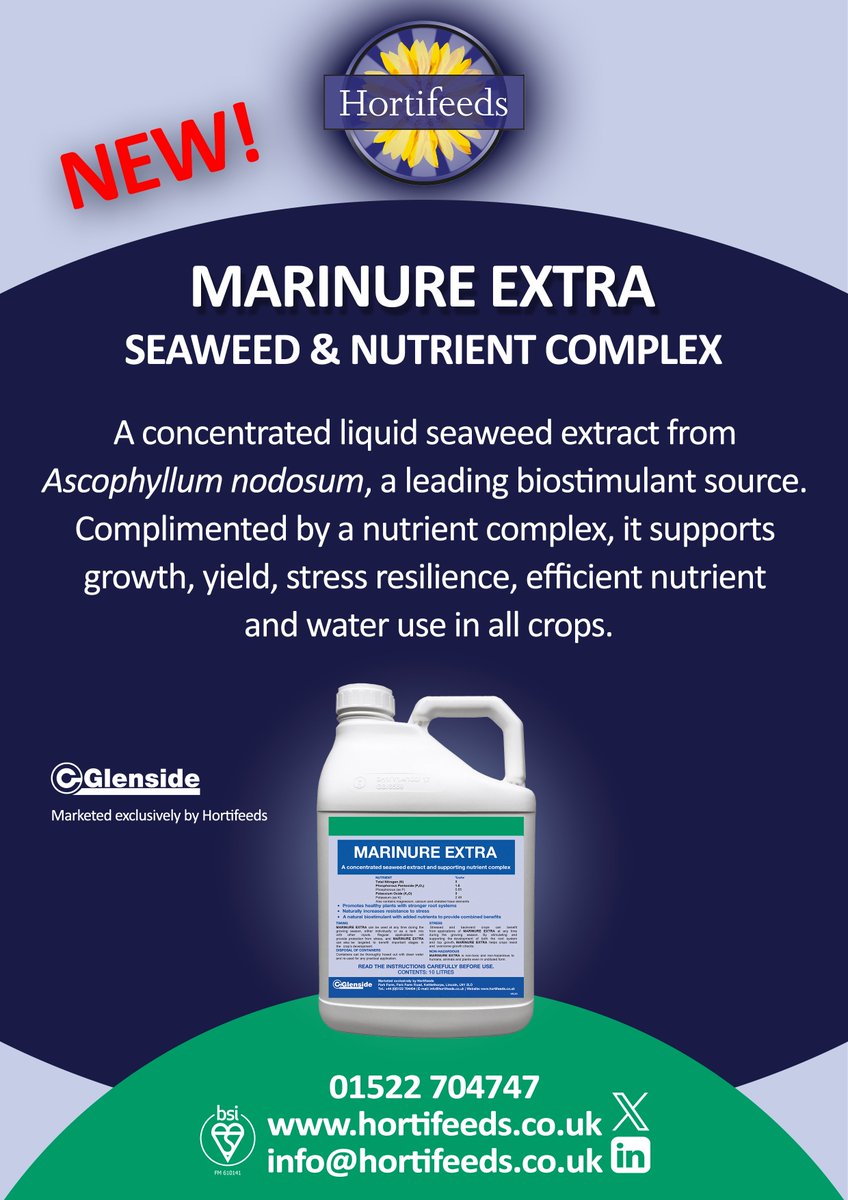 NEW! Marinure Extra | Seaweed &amp; Nutrient Complex  

Marinure Extra supports:  
➡️Growth and yield  
➡️Stress resilience 

Visit us at <a href="/BCTGA/">BCTGA</a> Competition day 9th October 2025

#MarinureExtra #biostimulant #ornamentals #topfruit #softfruit #horticulture <a href="/Waineroonie/">Mike Wainwright</a> <a href="/glenside/">john d'amico</a>