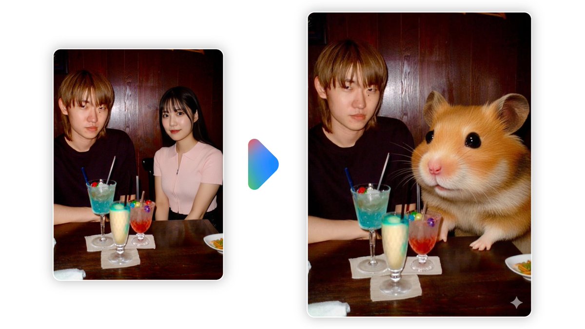Google の AI「Gemini」で 顔出し NG の友だちを 「でかいハムスター