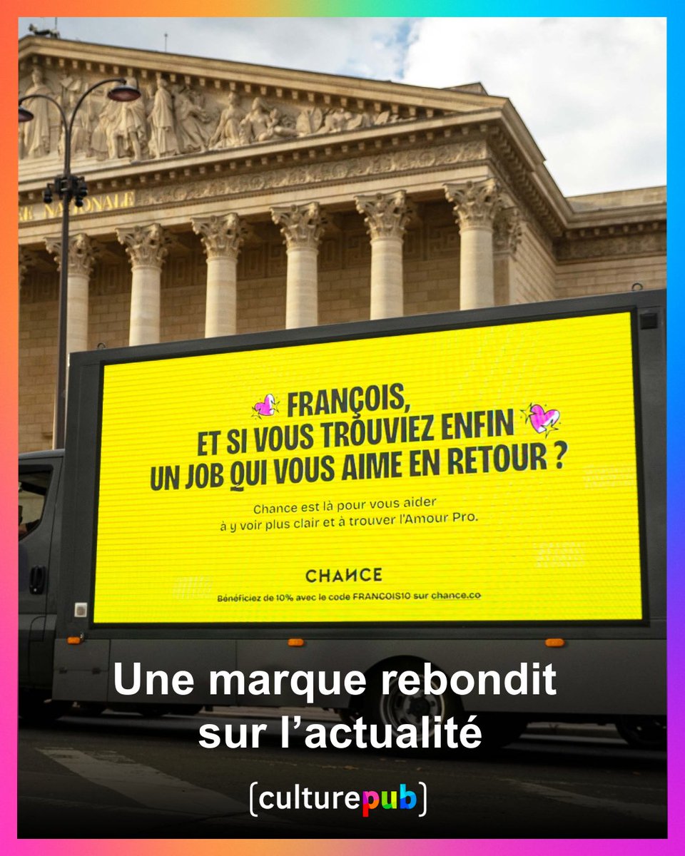 Le leader français de l'orientation professionnelle Chance et son agence <a href="/FollowJosiane/">Josiane</a> réalisent une activation pleine d'humour devant l'Assemblée Nationale 😄#actu #CulturePub