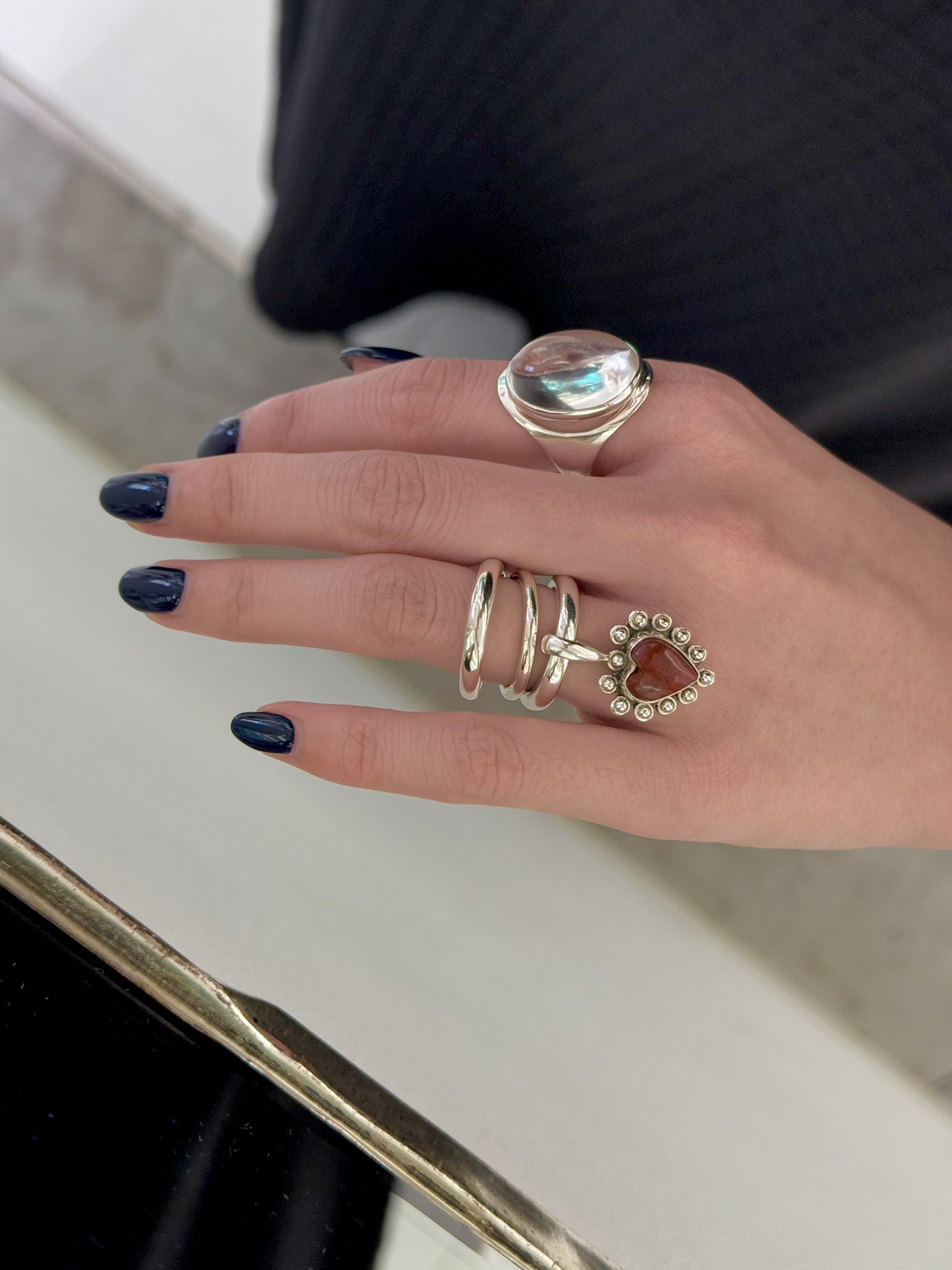 オールフリー　ビジュマム　リング Crown rolling ring👑 くるくる回るローリングリングの 王冠を