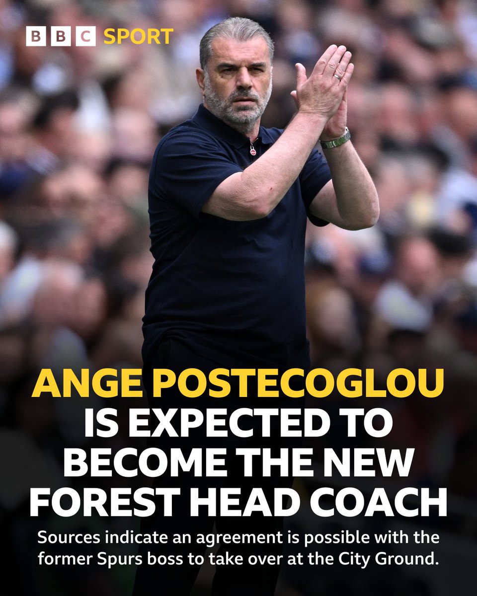 Ange Postecoglou is expected to replace the sacked Nuno Espirito Santo at Nottingham Forest.