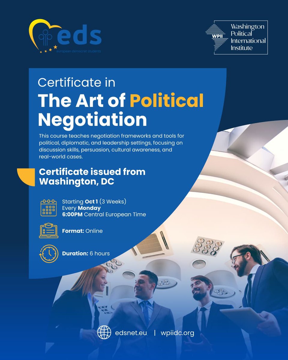 edsnet's tweet image. Following our new cooperation with @WPIIDC, we are glad to offer you the chance to enhance your persuasion skills in this online course by Dr. Elie Al Hindy for a 25% discounted price. For more info, follow this link: tinyurl.com/kc6vk88s 🤝🇺🇸