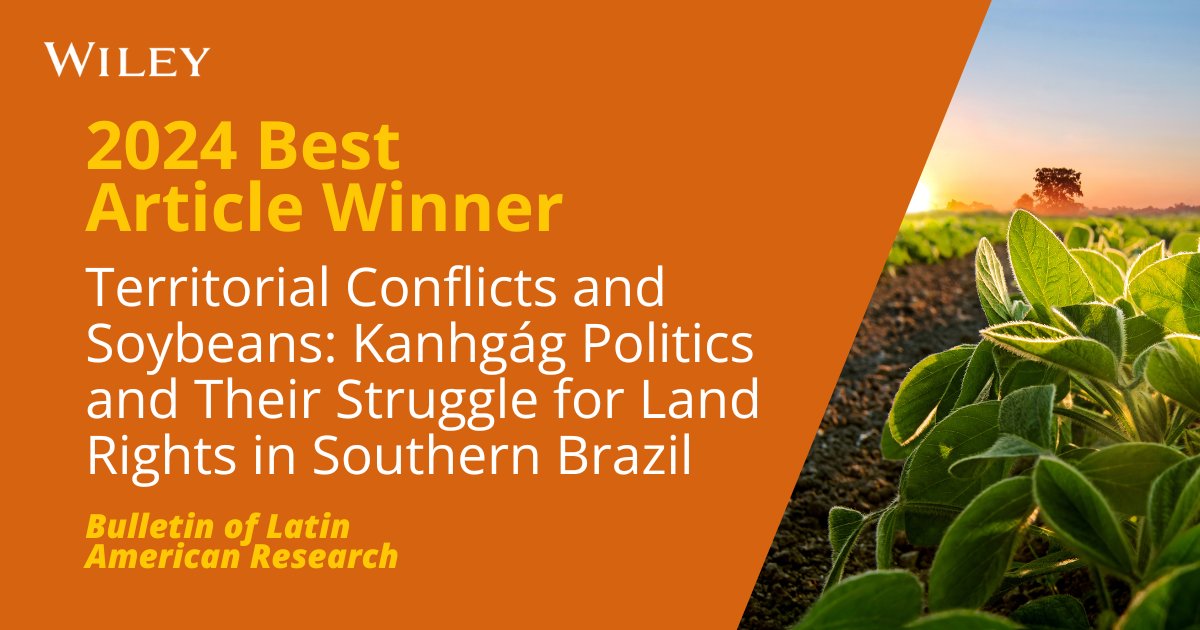 Congratulations to Lucas Cimbaluk (<a href="/UFPR/">UFPR</a>) for winning the Wiley 2024 BLAR's Best Article Award!

Read the award-winning article here: onlinelibrary.wiley.com/doi/abs/10.111…

#BLAR #LatinAmericanStudies
