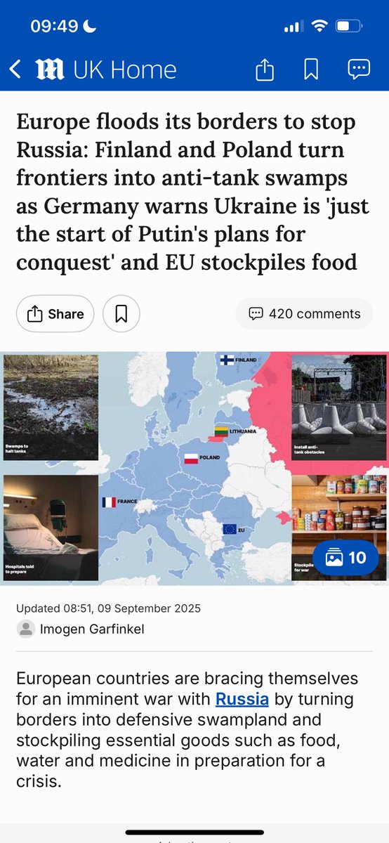 More war mongering I see

I must have missed the bit Putin said he was going to go after Europe next 

I must be wrong but I'm sure I have actually heard him say multiple times how he Has NO interest in NATO countries 

I must be wrong in that I've seen Putin wanting to enter