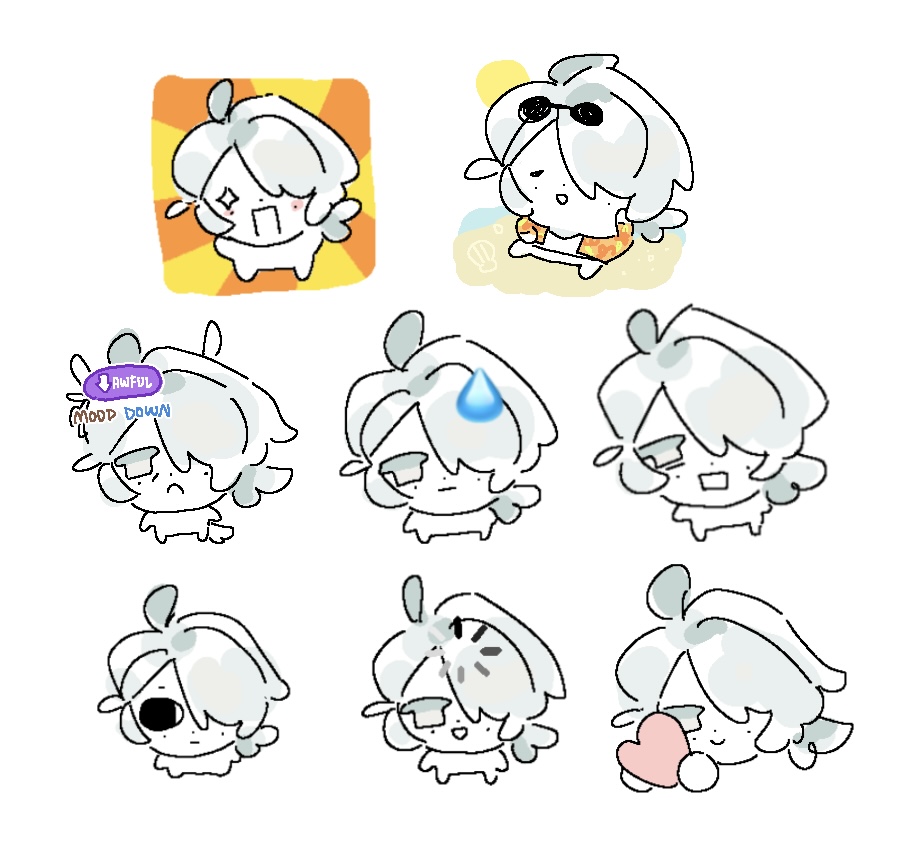 03cde1fc's tweet image. doodling blob saps emote ideas and also some nonblob saps #saparata