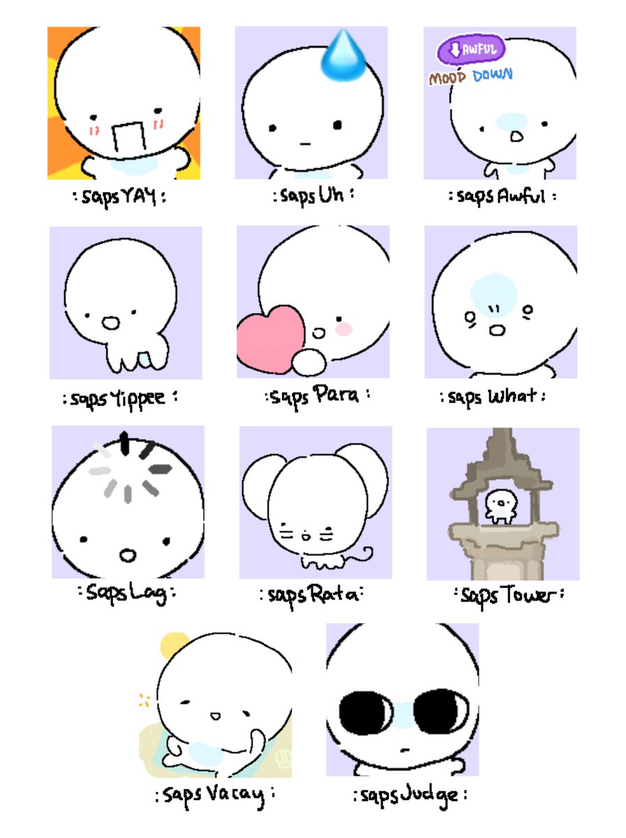 03cde1fc's tweet image. doodling blob saps emote ideas and also some nonblob saps #saparata