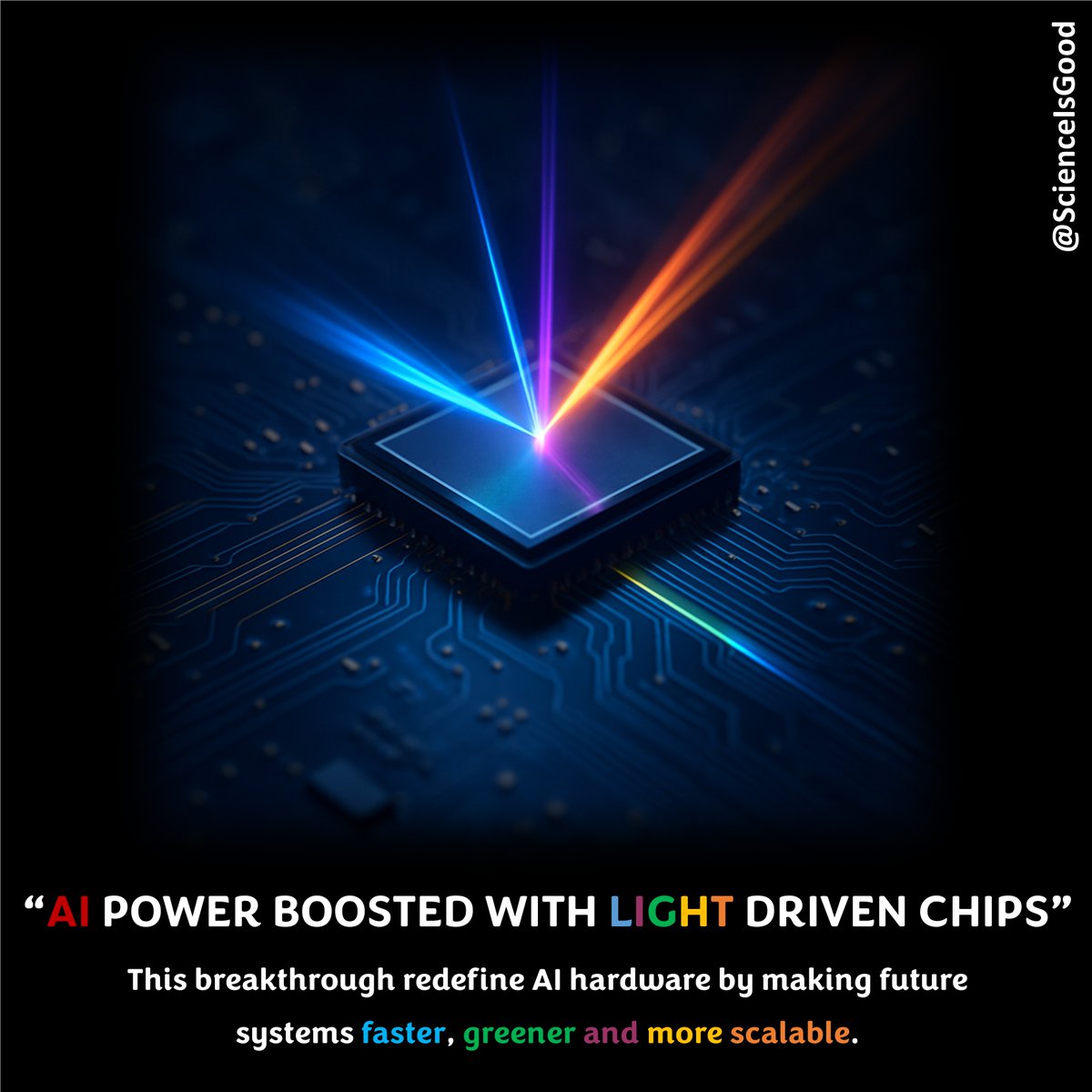 geneXplain's tweet image. Researchers at the University of Florida have developed a silicon photonic chip that uses light alongside electricity to perform one of AI’s most compute intensive tasks convolutions. 
#AI #Photonics #SiliconChip #EnergyEfficientAI #OpticalComputing #TechInnovation #FutureTech