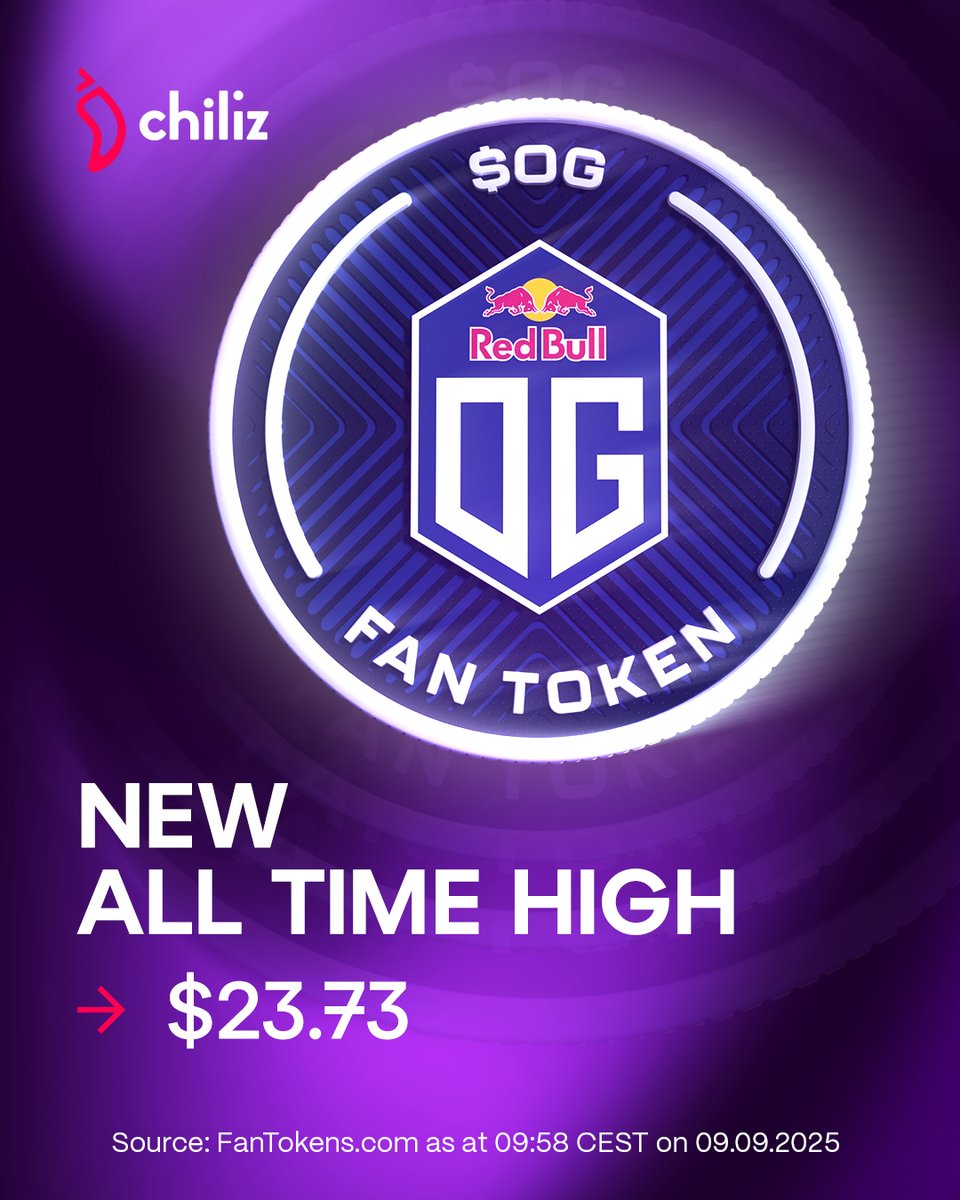 The $OG Fan Token reached a new ATH. ✓ @OGesports is officially the first  esports team ever to reach a $100M market cap with its Fan Token.