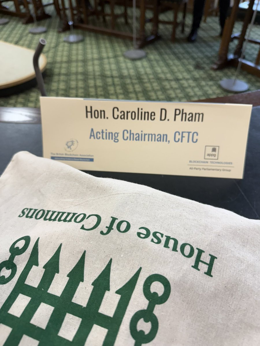 CarolineDPham's tweet image. It was an honor to speak @APPGBlock Parliamentary International Roundtable Digital Assets Policy at the Palace of Westminster 🇺🇸🇬🇧 @UKParliament @Brit_blockchain @Lord_ofWarwick @BaronessUddin @TheFCA @EU_Commission @QFCAuthority @UniOfSurrey @xapobankapp @binance…