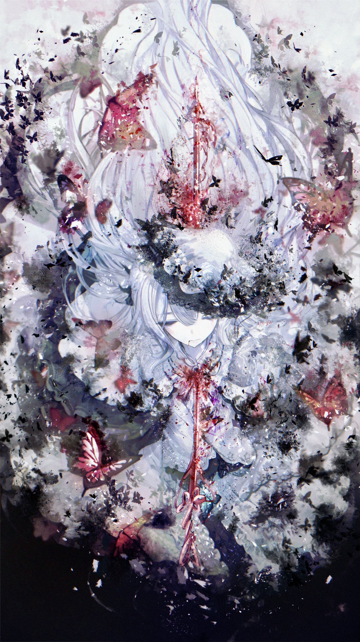 饅*頭様 魔法少女ノ魔女裁判 まのさば イラスト 色紙 月代