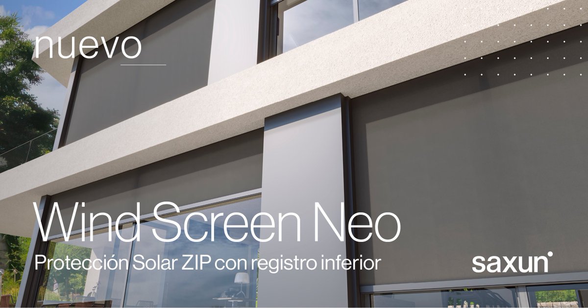 Saxun_Solar's tweet image. NUEVO Wind Screen Neo: control solar con instalación invisible.
Ampliamos nuestra gama de Wind Screen ZIP con 👉 Neo, la solución de protección solar vertical para exteriores que apuesta por la elegancia, la eficiencia y la facilidad de instalación.
#controlsolar #protecciónsolar