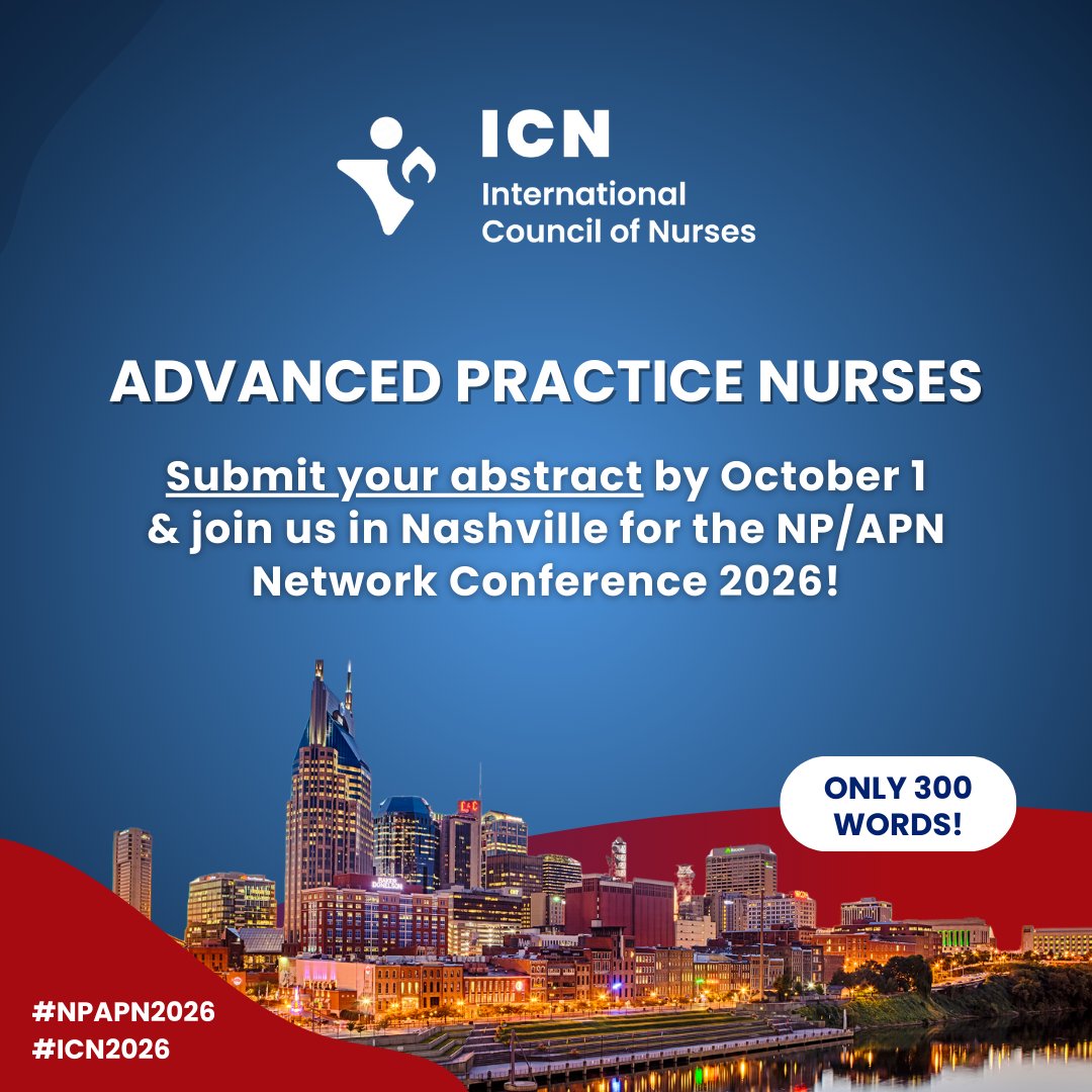 🚀 Ready to shape the future of care? Advanced Practice #Nurses, the #NPAPN2026 conference is headed to vibrant Nashville, Tennessee, #USA and we want YOUR voice on the global stage!

✨ Submitting an abstract has never been easier: only 300 words!

➡️ Don’t miss your chance,