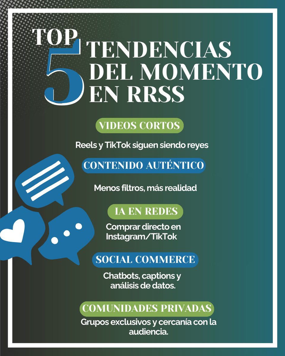 ✨ Descubre 5 tendencias de redes sociales 📱🔥

Siempre es bueno estar al tanto de lo que mueve por las RRSS

#tendenciasrrss #SocialMedia #MarketingDigital #Innovación #RedesSociales