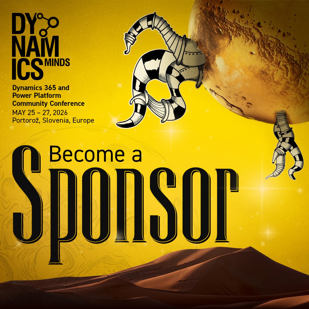 dynamicsminds's tweet image. 🔭 Support the #Dynamics365 &amp;amp; #PowerPlatform community at DynamicsMinds 2026:

🌟 Showcase your solutions.  
🚀 Discover opportunities for your ISV products.  
👥 Network with customers and partners.
👉 Join us as a sponsor: #DynamicsMinds 2026
dynamicsminds.com/become-a-spons…