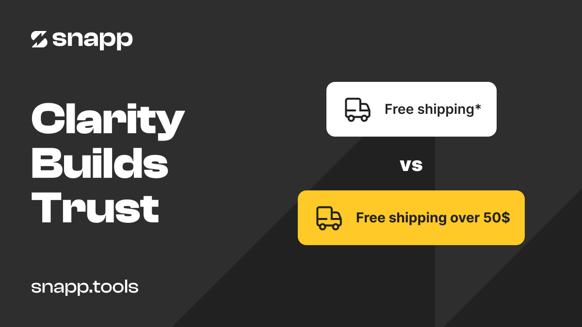 pijusaleks's tweet image. ❌ Free shipping*
✅ Free shipping over €50
The asterisk creates doubt. Clear copy builds trust.

Because confidence isn’t in the fine print.
It’s in the clarity.

👉 Beta waitlist is open. Lifetime free access: snapp.tools/waitlist

#EcommerceTips #ConversionRateOptimization…