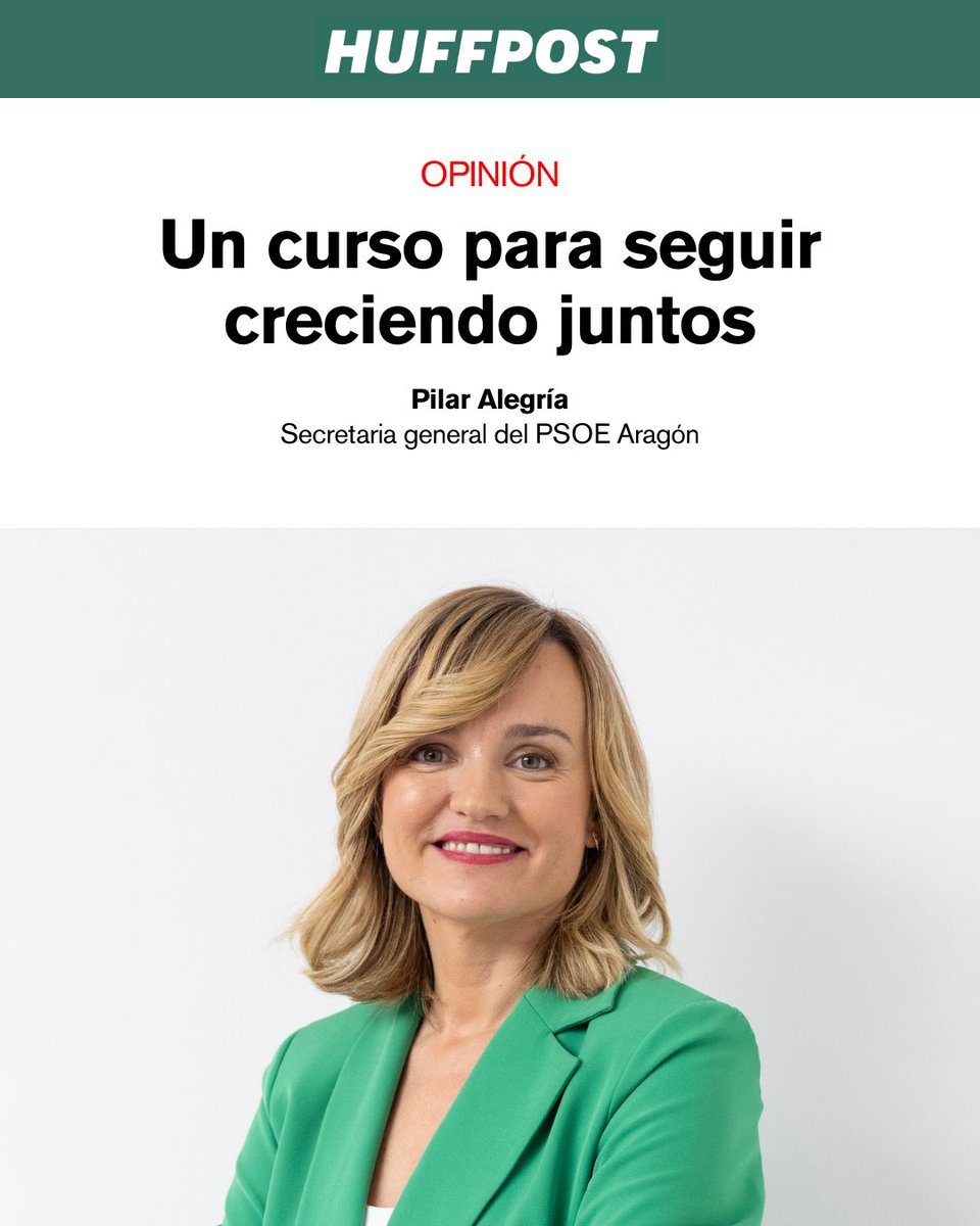 📰 Compartimos este artículo de nuestra secretaria general, <a href="/Pilar_Alegria/">Pilar Alegría</a>, publicado en <a href="/ElHuffPost/">El HuffPost</a>:

✍️ "Esta es la legislatura del profesorado. Sin ellos nada es posible. Son el pilar fundamental sobre el que se sustenta nuestro sistema educativo"

👉 huffingtonpost.es/opinion/un-cur…