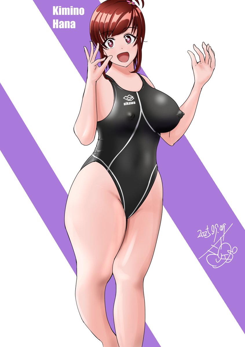 おhanaちゃんの競泳水着イラストを描きました 