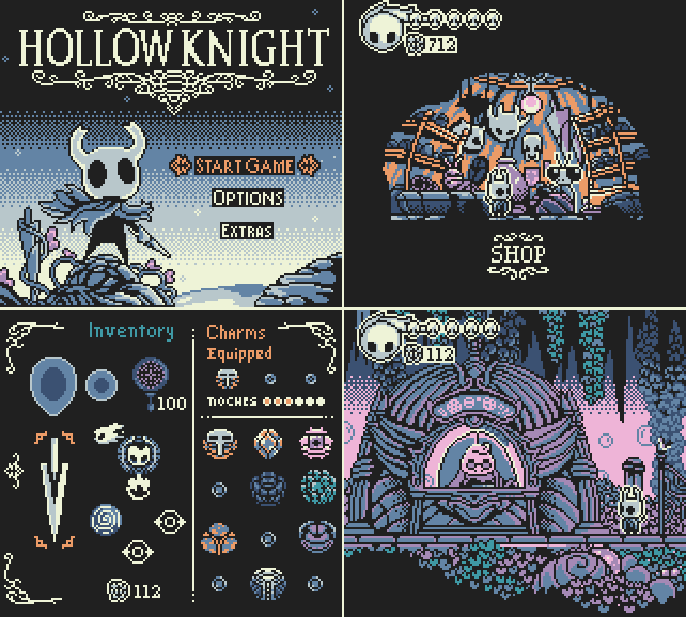 VideoArtGame's tweet image. Pixel art | Hollow Knight for Game Boy Color
Artist: @nekocrocodile