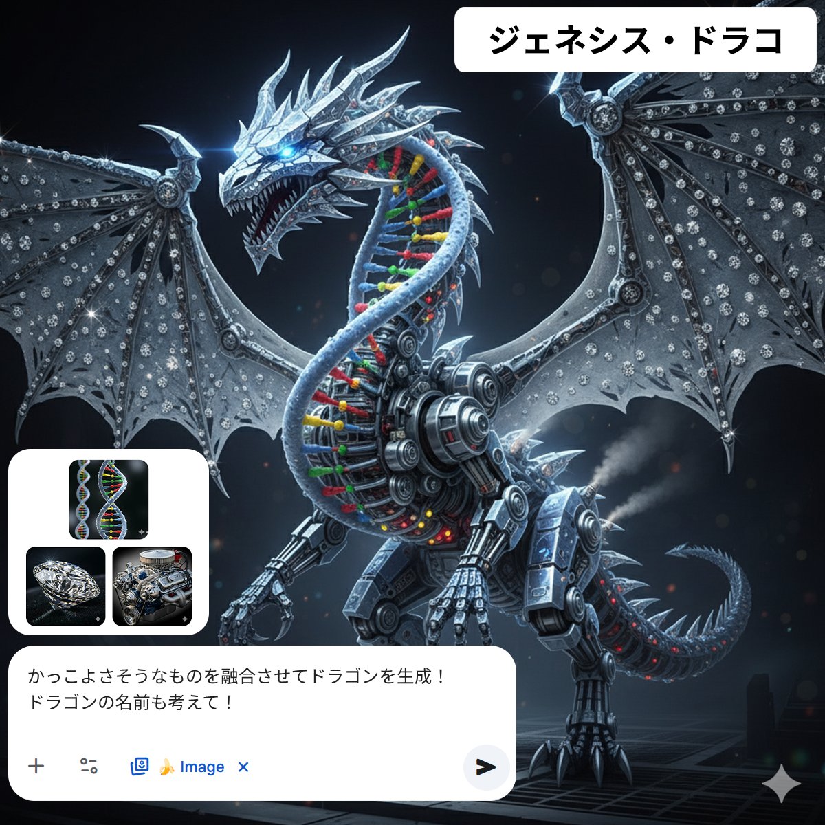 Google の AI「Gemini」で 身近なアイテムを使って最強ドラゴン生成し