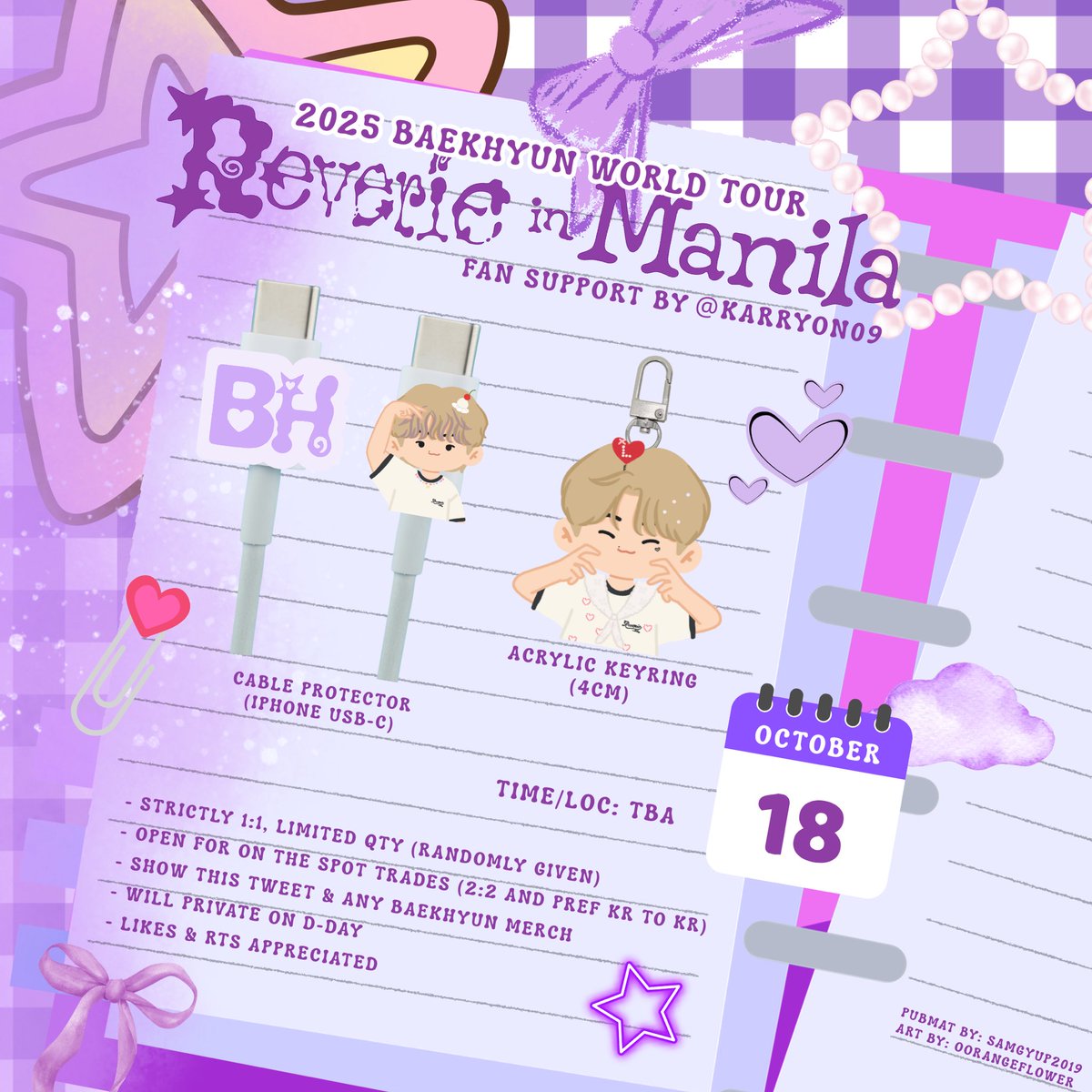 karryon09's tweet photo. reverie in manila fan support ⋆｡𖦹°⭒˚｡⋆
— cable protector &amp; acrylic keyring

ᢉ𐭩 see pubmat for the mechanics
ᢉ𐭩 like &amp; rt to spread

art by: @oorangeflower
pubmat by: @samgyup2019

see you! (๑'ᵕ'๑)

#ReverieinMANILA #BAEKHYUNinMANILA #BAEKHYUN #백현 #변백현 https://t.co/xGkgQSblwv