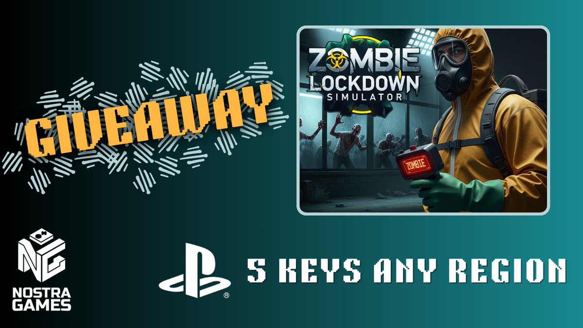 nostra_games_'s tweet photo. 📣#GIVEAWAY!📣

The Zombie Lockdown Simulator is here! 
Win one #PS4 or #PS5 key - Any Region 5️⃣ keys!🧟🧪

To win:

1. Like and retweet this post
2. Follow @nostra_games_
3. Mention your desired region and platform in the comments!
Good Luck!🍀 https://t.co/5OzGxIGIMq