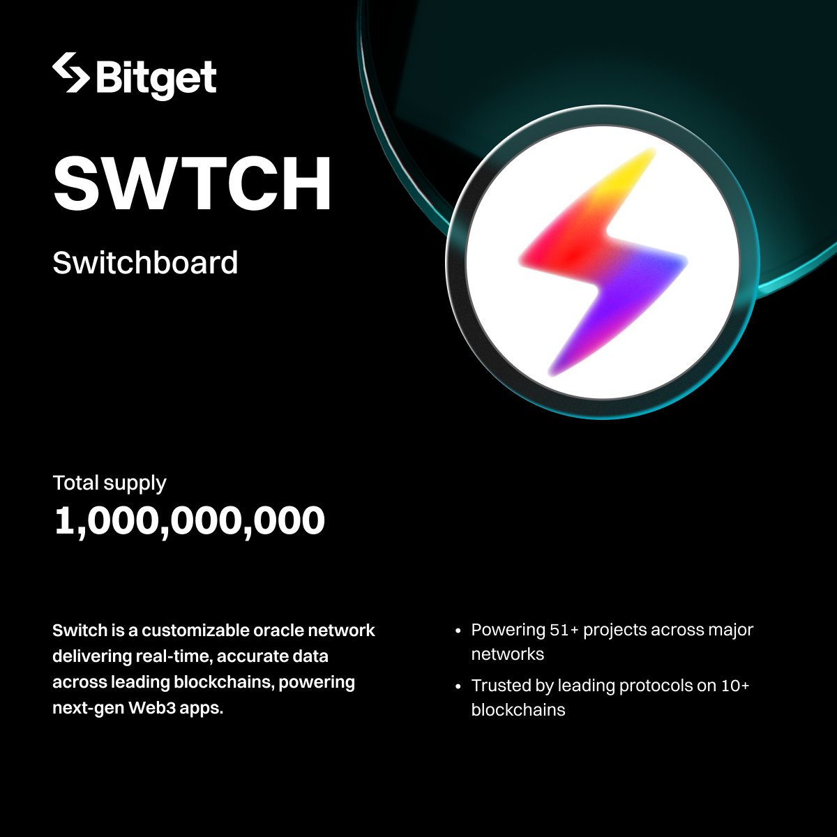 bitget's tweet image. $SWTCH @switchboardxyz trading is now LIVE on #BitgetSpot.

🚀 Trade now: bitget.com/spot/SWTCHUSDT…

Find out more about SWTCH ⤵️