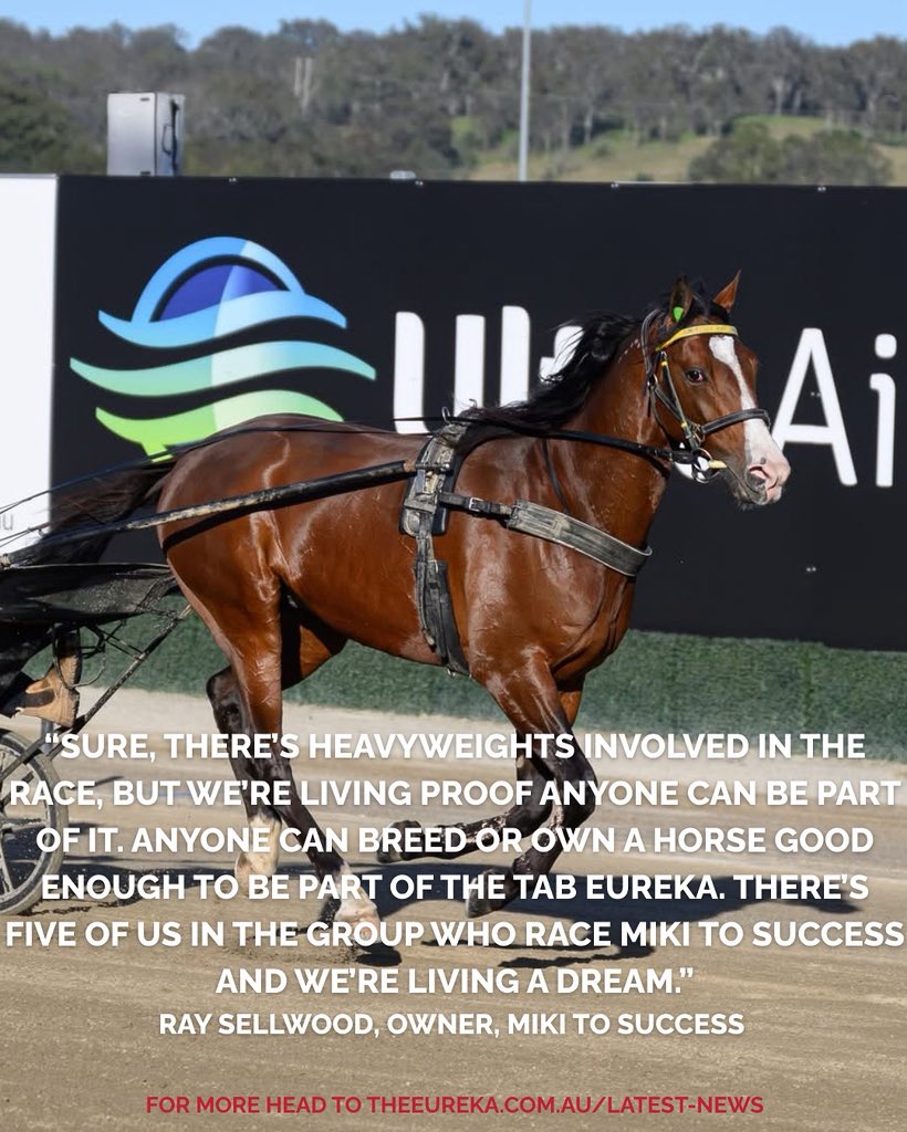 Self-confessed bushie Ray Sellwood proves the TAB Eureka isn’t just for the big names.
With his mates, he bred and raced Miki To Success, who lined up on harness racing’s biggest stage and ran a gallant 5th.
👉 theeureka.com.au/latest-news/an…

#TABEureka <a href="/ClubMenangle/">Club Menangle</a> <a href="/HRNSW_Harness/">Harness Racing NSW</a>
