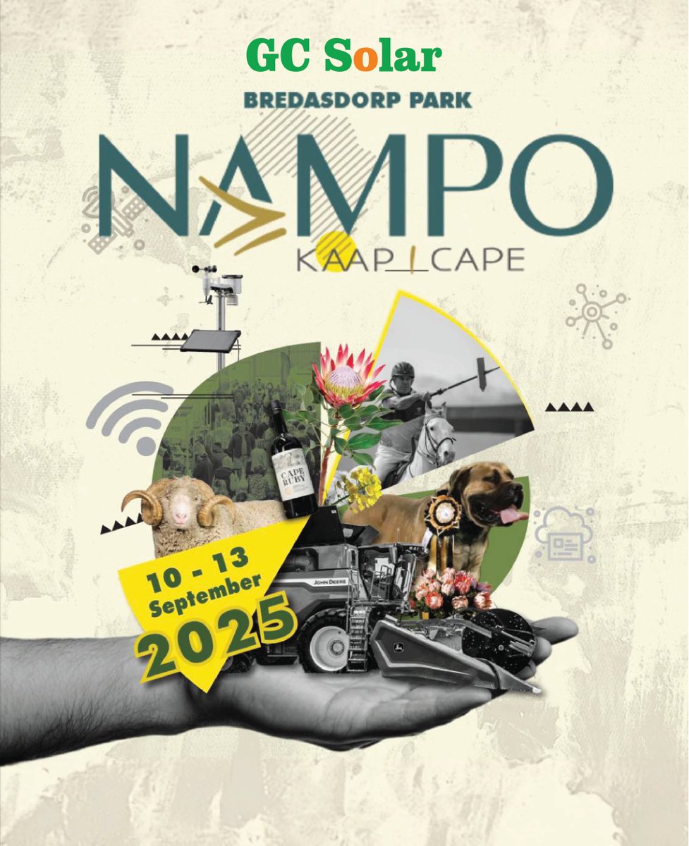 GCSolar1's tweet photo. ⚡ GC Solar takes the spotlight at NAMPO 2025! 🌞🚜
📅 10–13 September 2025
From agriculture to everyday living, explore solar solutions designed for you.
👉 Be part of the change: https://t.co/Bg8QfGKz2I https://t.co/99YoelPykW