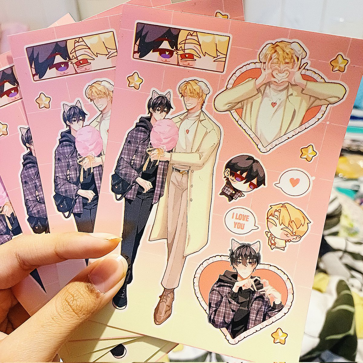 cyrellinate's tweet photo. upcoming kishiyu stickers for #cf21 ♡♡ theyre on a date https://t.co/drFNirOqtD