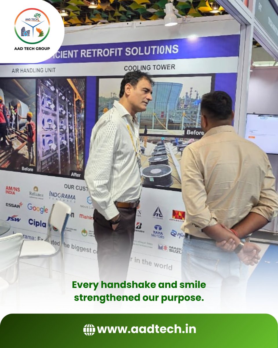TechAad's tweet image. A big thank you to everyone who joined us at #PowerGenIndia2025.
Your ideas and energy powered our showcase of EC fan retrofits, Smart AHUs & FRP Cooling Towers.
#AADTech #PoweringPossibilities #EnergyEfficiency #SustainableInnovation