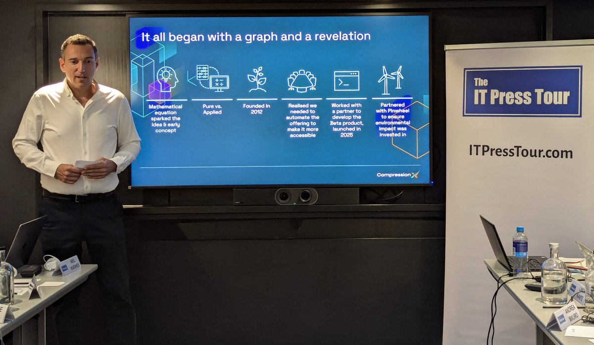 ITPressTour's tweet image. 2nd session with Nicholas Stavrinou, CEO #CompressionX  #MultiCloud #DataManagement #DataReduction #Compression #TCO #ITPT @ITPressTour 63rd Edition in Amsterdam
