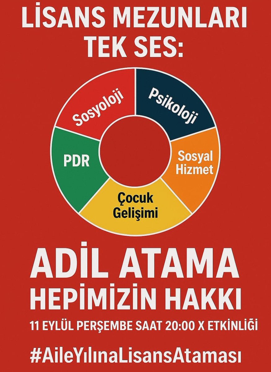 Bütün meslek elemanları bir aradayız. Gençler 11 Eylül Perşembe günü saat 20: 00 da bakanlığımıza, bakanımıza sesleneceğiz. Herkesi bekliyoruz ✊