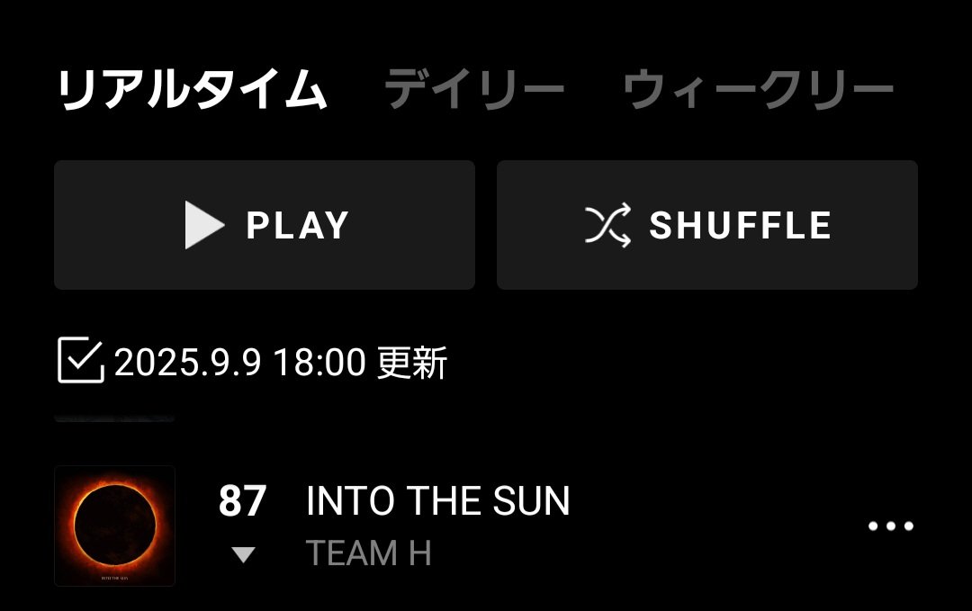 masayoppu's tweet image. TEAM H📣189 INTO THE SUN 9.3ST - by LINE MUSICユーザー
INTO THE SUN   
LINE MUSICランキング
9月9日
18時更新  87位
#intothesun #teamh 
#チャン・グンソク #bigbrotherx7high　

 lin.ee/qIVkHOI #LINEMUSIC #名曲から最新ヒットまで聴き放題