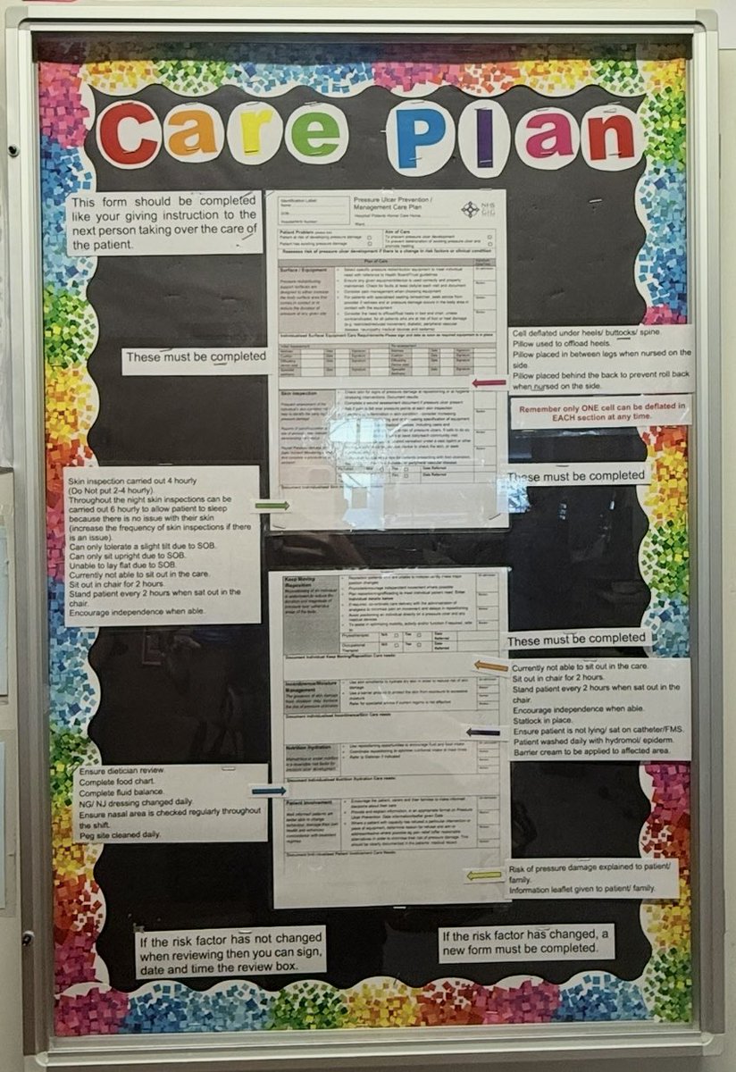 Our pressure champions <a href="/Francescaaj88/">Francesca Brooks</a> and <a href="/Zara31773679/">Zara</a> have been hard at work again, this time rolling out Purpose T and the associated care plans with this wonderful information board to support face to face training. Excellent work 🌟