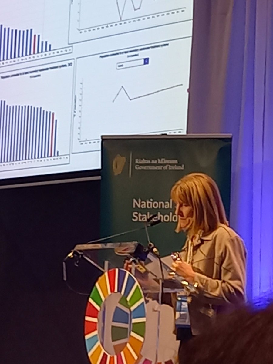 Take1_Programme's tweet image. Mary Smyth @CSOIreland shares an update on Ireland's progress on the #SDGIRL - a mixed bag, with lots more to do