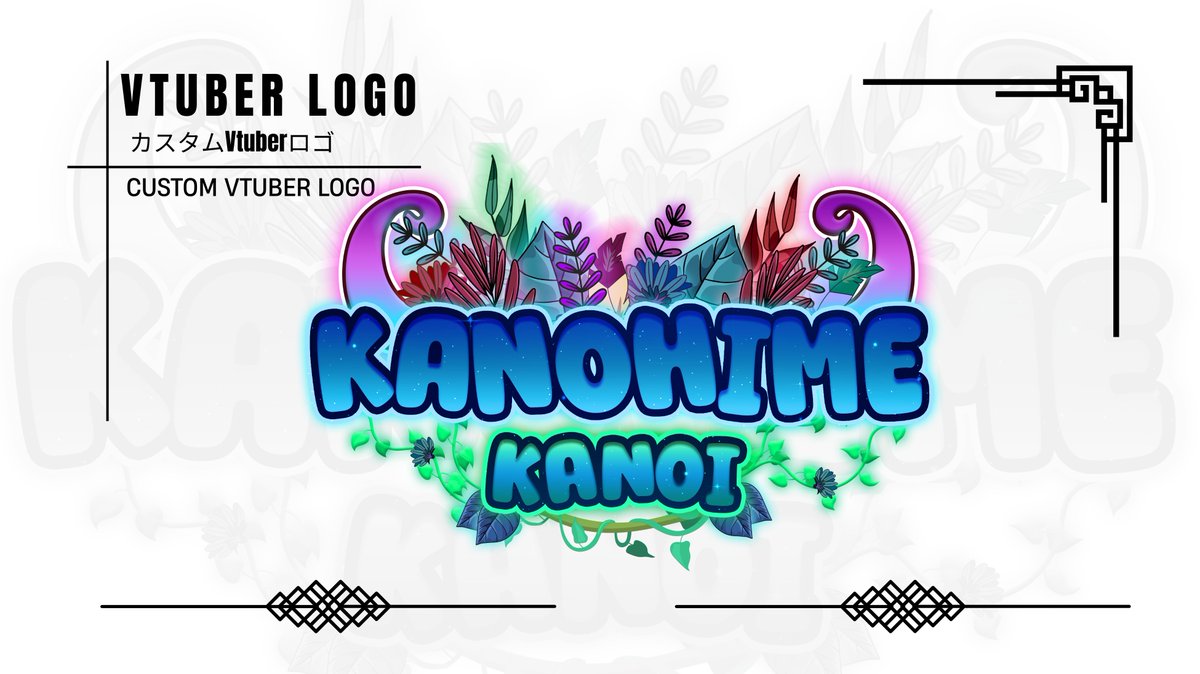 This one’s for Kanohime Kano . colorful, vibrant, and full of life 🌿💖
I had such a blast designing this, hope you love it too 👀✨
Put your logo below please 😍✌️ 
#VgenComm #opencommission  #VtuberLogo
