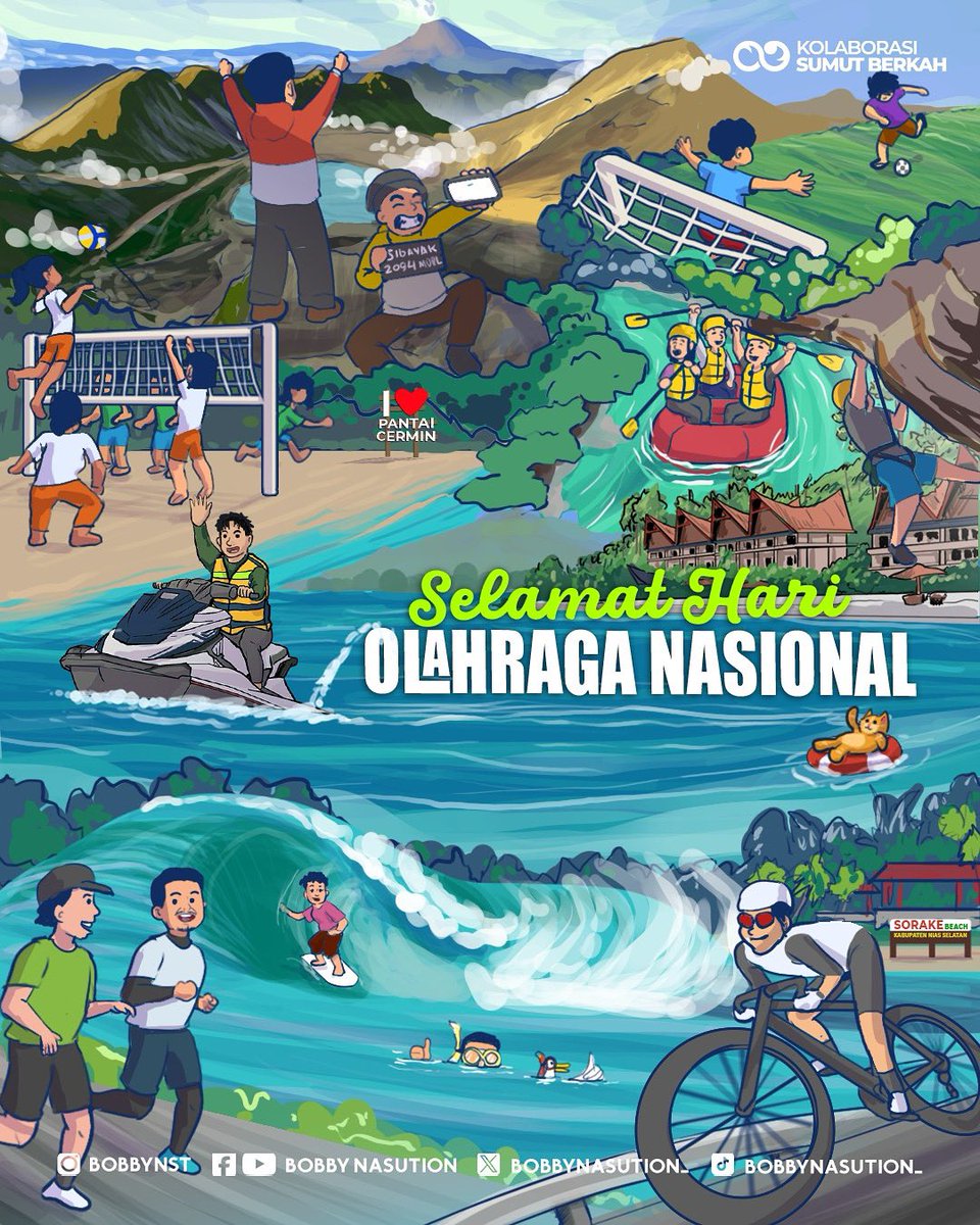 Olahraga merupakan gaya hidup sehat yang menumbuhkan kedisiplinan, membentuk kebiasaan baik, serta menjaga keseimbangan tubuh dan pikiran.

Ayo luangkan waktu untuk berolahraga. Karena raga yang sehat akan melahirkan jiwa yang kuat dan bangsa yang hebat.

Selamat Hari Olahraga