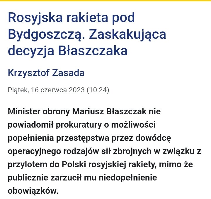 Przypomnę, za rządów PiS rosyjska rakieta przeleciała przez pół Polski.

Jesteście dumni z tego, że narażaliście życie Polaków?